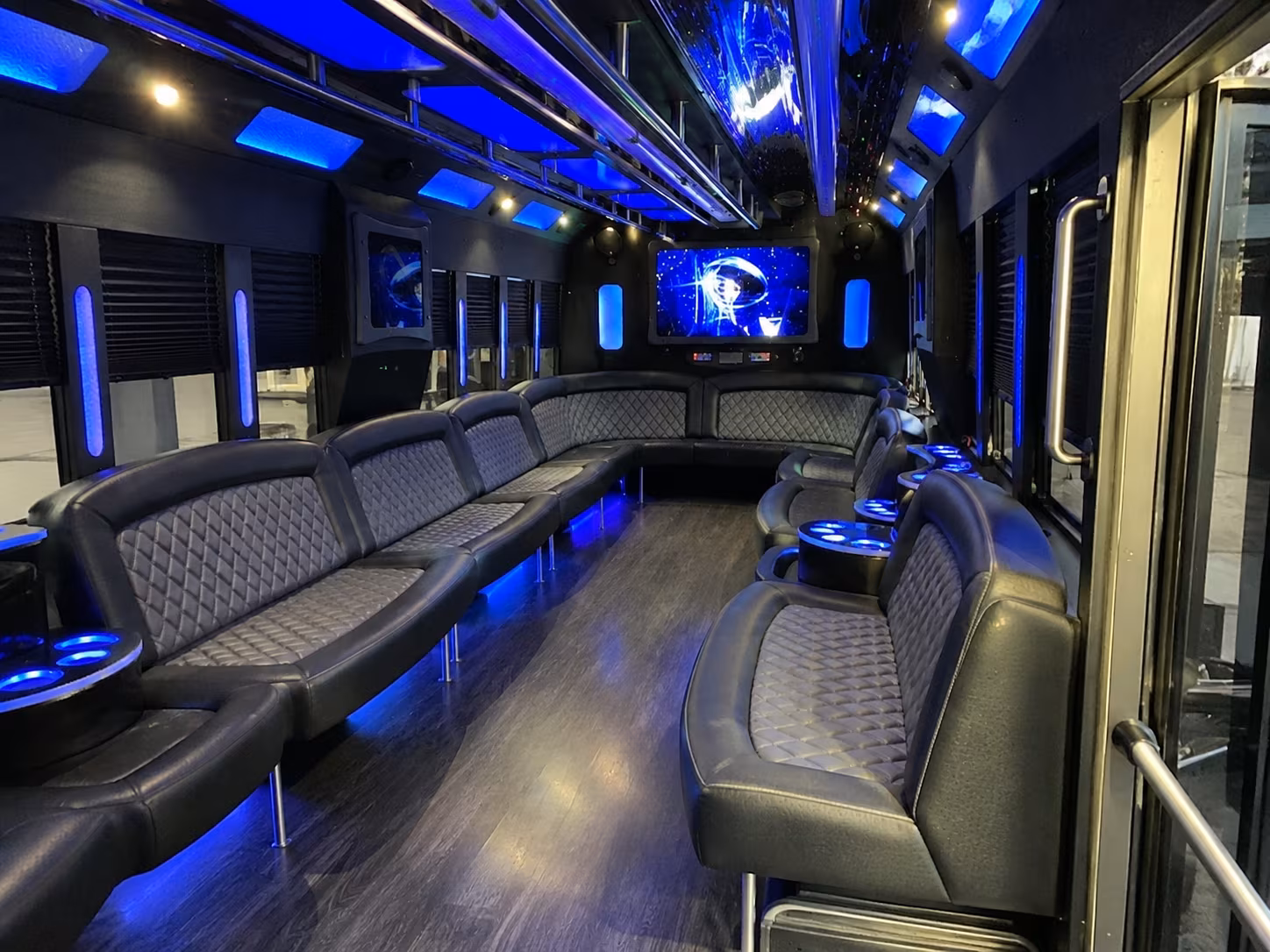 clifton 28 passenger party bus interior