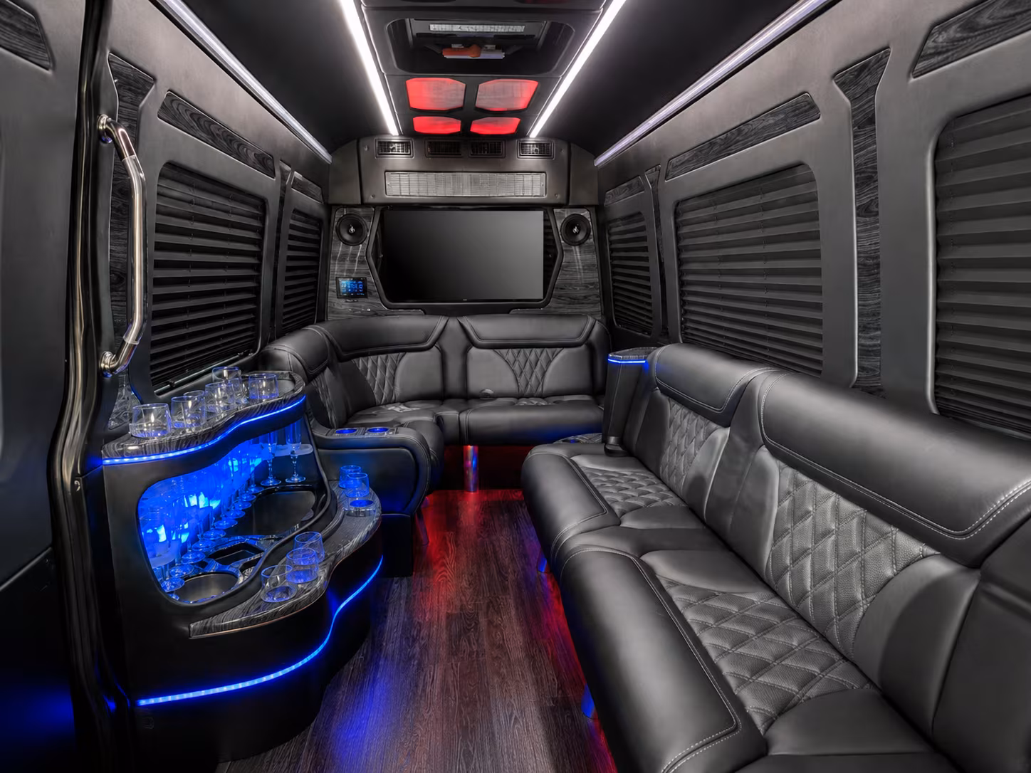clifton 30 passenger party bus inside