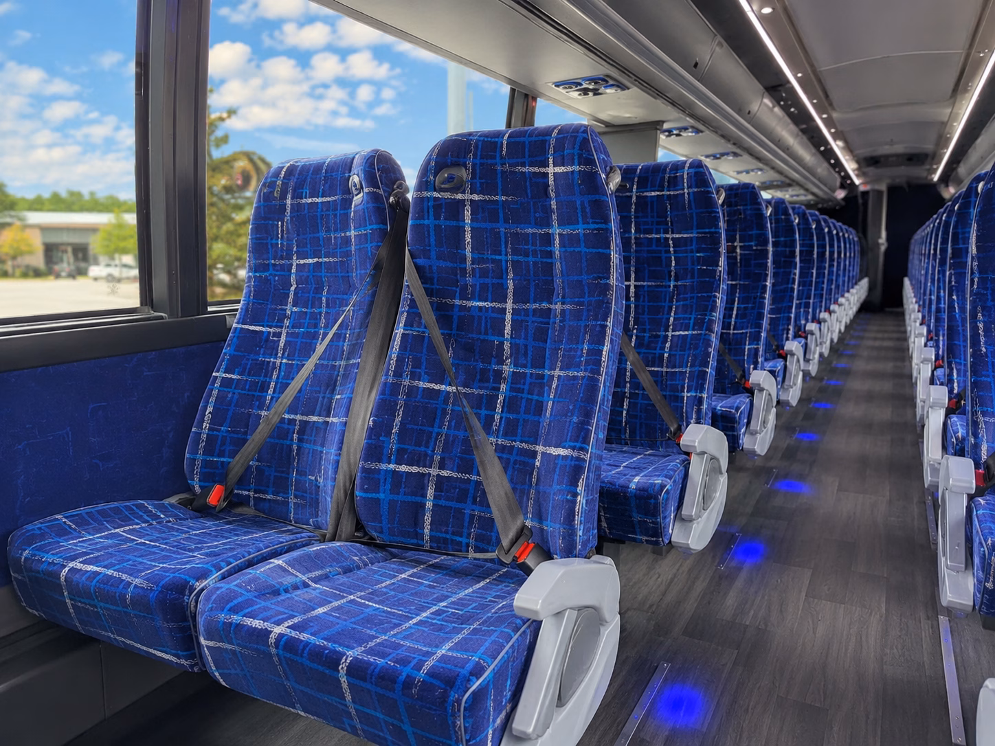 clifton charter bus rental interior